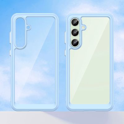 2. Etui silikonowe Outer Space Case z żelową ramką do Samsung Galaxy S24 FE - niebieskie