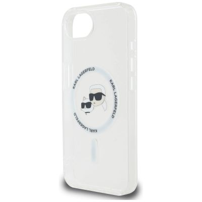 6. Etui Karl Lagerfeld IML Metal Karl & Choupette Heads MagSafe na iPhone 16e - białe