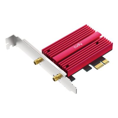 12. Karta sieciowa CUDY WE4000 AX5400 Wi-Fi 6/6E BT 5.2 Intel AX210NGW Radiator PCIe + Antena na kablu
