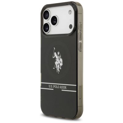 2. Etui US Polo DH and Bottom Stripe Logo MagSafe na iPhone 17 Pro Max - czarne
