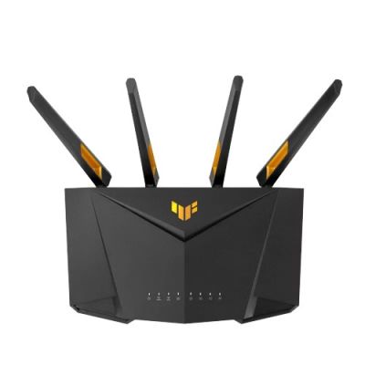 5. ASUS TUF Gaming AX3000 V2 router bezprzewodowy Gigabit Ethernet Dual-band (2.4 GHz/5 GHz) Czarny, Pomarańczowy