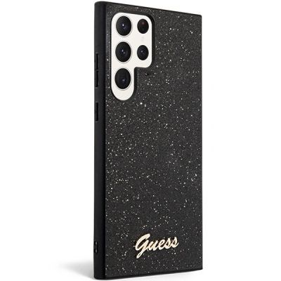 3. Etui Guess Glitter Script na Samsung Galaxy S23 Ultra - czarne