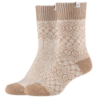 Skechers 2PPK Wm Casual Cozy Jacquard Socks SK41047-1202 Beżowe 35-38