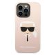 3. Etui Karl Lagerfeld Silicone Karl's Head MagSafe na iPhone 14 Pro Max - jasnoróżowe