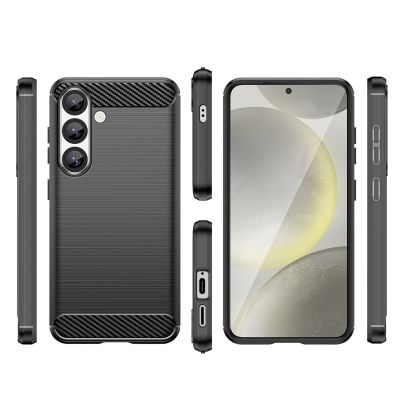 9. Etui silikonowe Carbon Case na Samsung Galaxy S25 Edge - czarne