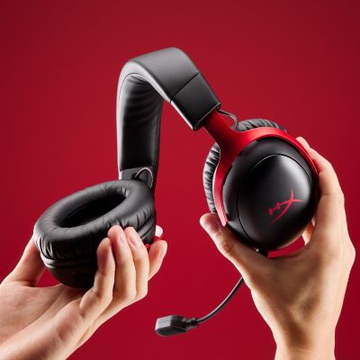 66. HyperX Cloud III Wireless – bezprzewodowy zestaw słuchawkowy do gier (czarno-czerwony)
