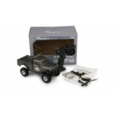 3. Samochód zdalnie sterowany Amewi RC Car AMXRock AM18 Harvest Szary z akumulatorem LiPo 600mAh/14+