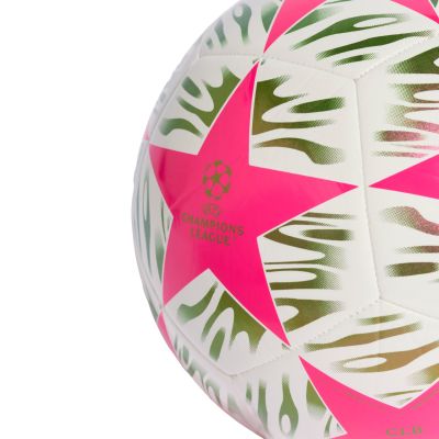 4. Piłka nożna adidas UCL 25/26 Final Club różowo-biało-zielona JX9094