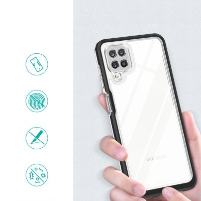 2. Clear 3in1 etui do Samsung Galaxy A22 4G żelowy pokrowiec z ramką czarny