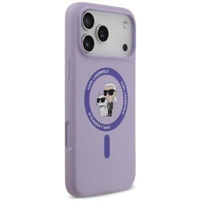 4. Etui Karl Lagerfeld Silicone Karl&Choupette Ring MagSafe na iPhone 18 Pro Max / 17 Pro Max - fioletowe