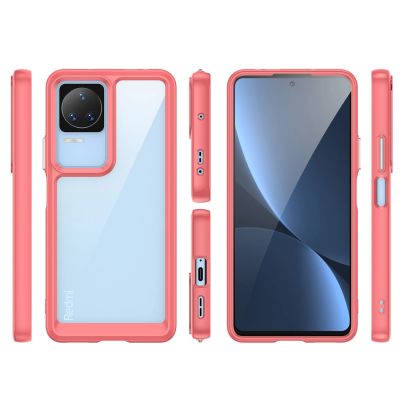 2. Outer Space Case etui do Xiaomi Poco F4 5G pokrowiec z elastyczną ramką czerwone