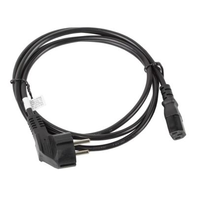 3. Kabel Lanberg CA-C13C-11CC-0018-BK (C13 / IEC C13 / IEC 320 C13 F - Schuko M; 1,8m; kolor czarny)