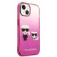 4. Etui Karl Lagerfeld Gradient Ikonik Karl&Choupette na iPhone 14 Plus - różowe