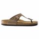 8. Japonki damskie Birkenstock Gizeh Oiled Leather Tabacco Brown Regular szerokie (0943811)