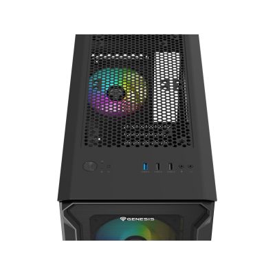 15. Obudowa NATEC Genesis Irid 503 ARGB NPC-1559 (Micro ATX. Mini ITX; kolor czarny)