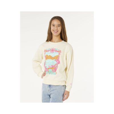 2. Bluza dziewczęca RIP CURL Sunshine Squad Crew-Girl biała