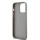 7. Etui DKNY Leather Mono Stripe & Metal Logo na iPhone 14 Pro - beżowe