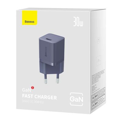 9. Ładowarka sieciowa Baseus GaN5 30W USB-C EU - fioletowa