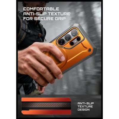 8. Etui Supcase Unicorn Beetle Pro Mag MagSafe 2-set na Samsung Galaxy S26 Ultra - czarno-pomarańczowe