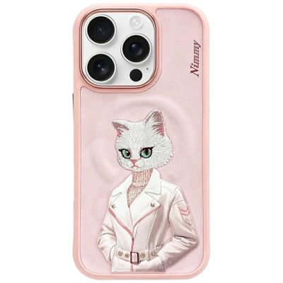 Etui Nimmy Magnetic fashion cute pet MagSafe na iPhone 16 Pro - różowe