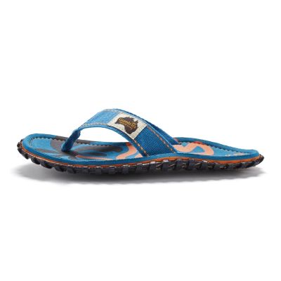 5. Gumbies japonki unisex ISLANDER FLIP-FLOP BLUE PALMETTO