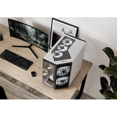 4. Obudowa APNX V1, Midi-Tower, ATX, Tempered Glass, czarno-biała