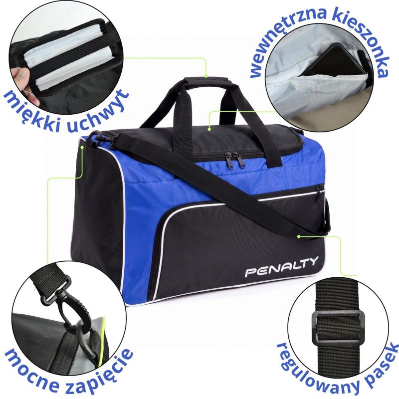 4. TORBA SPORTOWA PENALTY BAG MALA GYM S11 MEDIUM NIEBIESKA