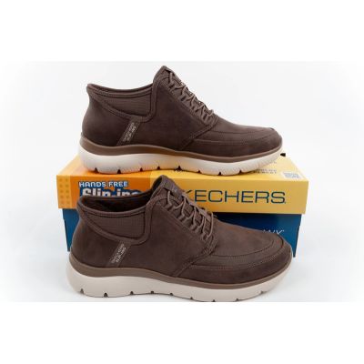 9. Skechers buty męskie Summits Siegul Slip-ins ocieplane brązowe