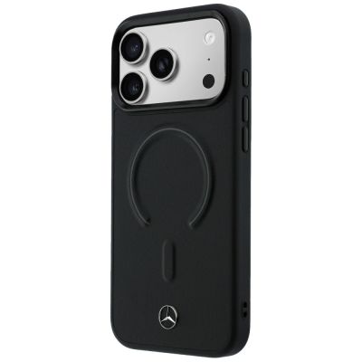 2. Etui Mercedes Leather 3D MagSafe na iPhone 17 Pro Max - czarne