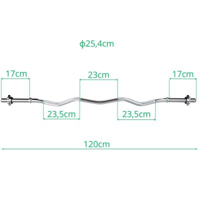 9. Gryf 1200 mm lekko łamany z gwintem