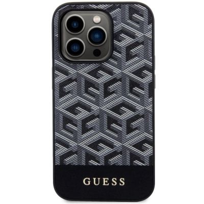 3. Etui Guess GCube Stripes MagSafe na iPhone 14 Pro - czarne