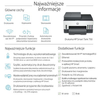 3. URZĄDZ. WIELOF. HP Smart Tank 750 All-in-One 6UU47A