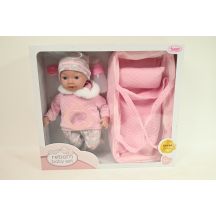 BAYER Lalka Reborn 38cm+nosidełko 93827AH 20029