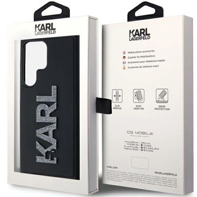 7. Etui Karl Lagerfeld 3D Rubber Glitter Logo na Samsung Galaxy S23 Ultra - czarne