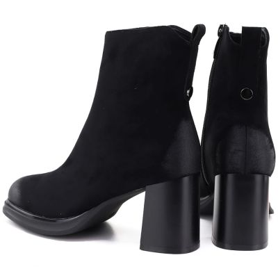 5. Botki damskie na obcasie i platformie czarne Potocki SZ12844