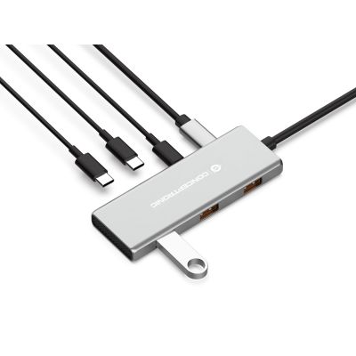 2. Conceptronic HUBBIES17G huby i koncentratory USB 3.2 Gen 2 (3.1 Gen 2) Type-C 10000 Mbit/s Szary