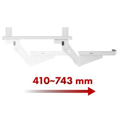 10. Uchwyt na klawiaturę podbiurkowy Maclean, regulowany, max. 5kg, biały, MC-156 W