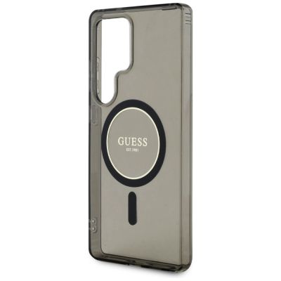 6. Etui Guess Glitter Circle Classic Logo MagSafe do Samsung Galaxy S25 Ultra czarny