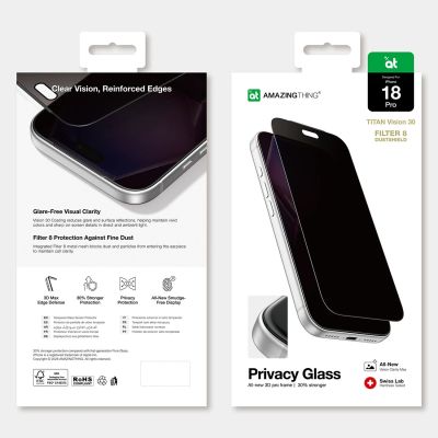 8. Szkło prywatyzujące AMAZINGTHING Titan Vision 30 Privacy Glass na iPhone 18 Pro