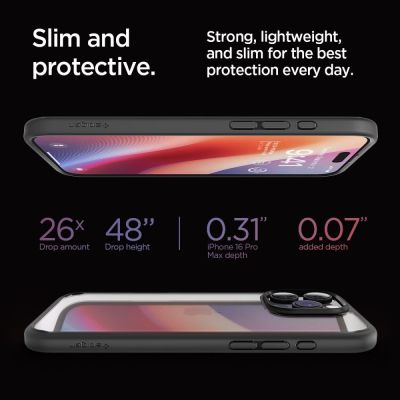 13. Etui Spigen Ultra Hybrid na iPhone 16 Pro Max - czarny mat
