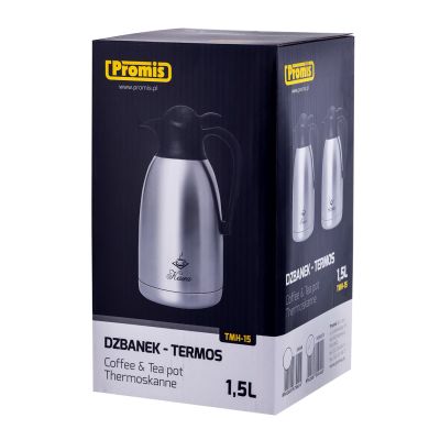 5. PROMIS DZBANEK STALOWY 1,5 L, NADRUK HERBATA TMH15