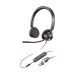 23. Poly Blackwire 3325 Stereo USB-C Headset +3.5mm Plug +USB-C/A Adapter