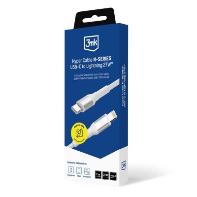 8. Kabel 3mk Hyper Cable N-SERIES USB-C / Lightning 2m PD 3.0 9V / 3A 27W - biały