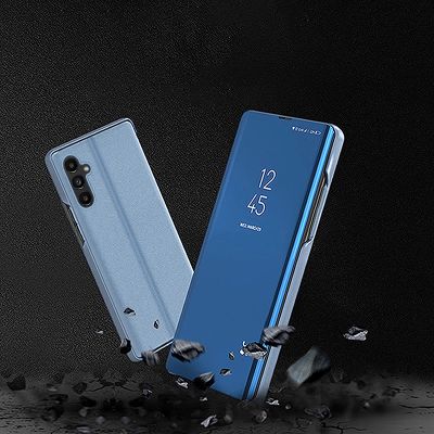 8. Clear View Case etui do Samsung Galaxy A14 pokrowiec z klapką niebieskie