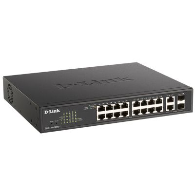 2. D-Link DGS-1100-18PV2 przełącznik sieciowy Zarządzany L2 Gigabit Ethernet (10/100/1000) Obsługa PoE 1U Czarny