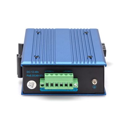 4. Przemysłowy mediakonwerter 1000Base-TX PoE 30W - 1000Base-FX SFP (bez modułu) DIN rozszerzony zakres temp