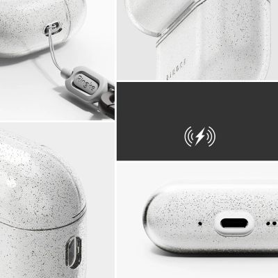 3. Etui Ringke Air na AirPods Pro 3 - przezroczysto-brokatowe