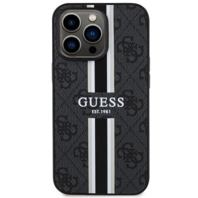 3. Etui Guess 4G Printed Stripes MagSafe na iPhone 13 Pro Max - czarne