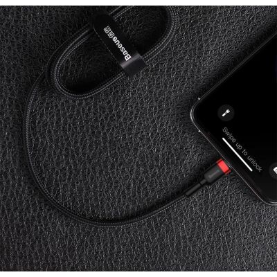 16. Kabel Baseus CATLKLF-G1 Lightning - USB-C PD QC 18W 480Mb/s 1m - czarno-szary