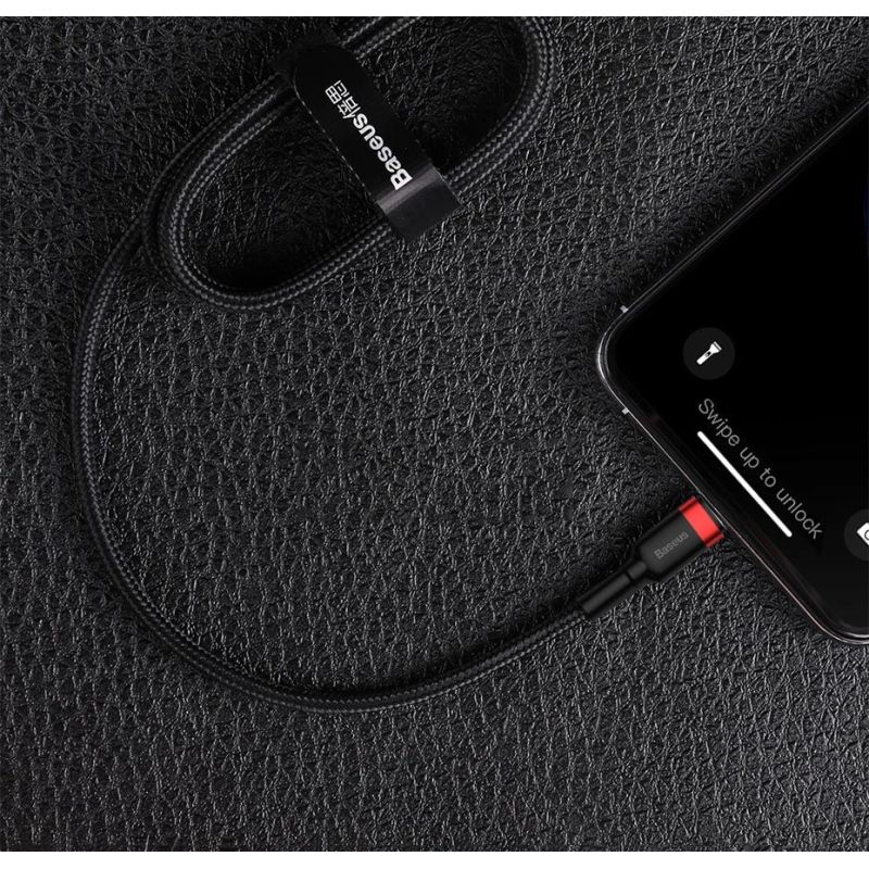 16. Kabel Baseus CATLKLF-G1 Lightning - USB-C PD QC 18W 480Mb/s 1m - czarno-szary